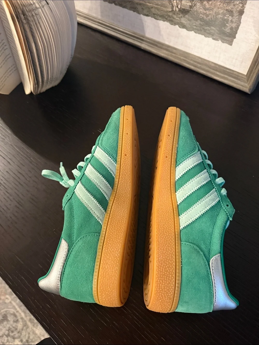 adidas Green Suede Sneakers with Gum Sole
